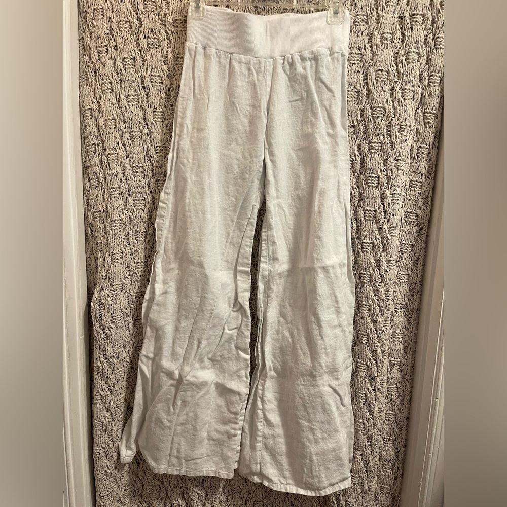 Enza Costa White Wide Leg Pants
